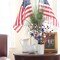 4th of July Decorations Artificial Patriotic Floral Picks with Vase, Artificial Berry Stem Picks Star Shaped for Independence Day Red White Blue Decor for Home Office Wedding Centerpieces